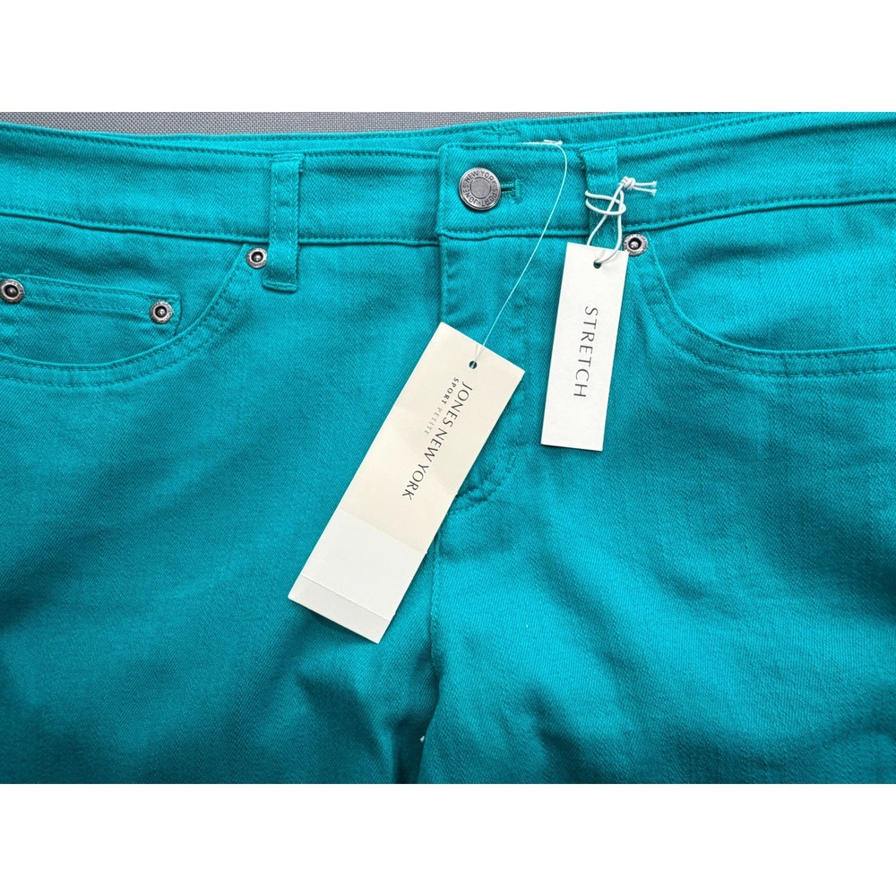 Jones New York Sport Petite Pants Aqua Green Rhinestone Stretch NWT | Womens 10P - Picture 5 of 15